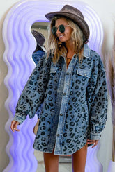 Vintage Washed Leopard Corduroy Jacket - Stylish & Unique, Shackets, $ 55.00, A Moment Of Now™